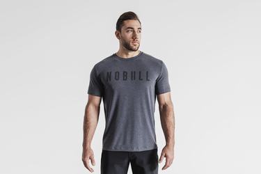 Nobull Men's T Shirts Deep Grey | Australia (AU7240)